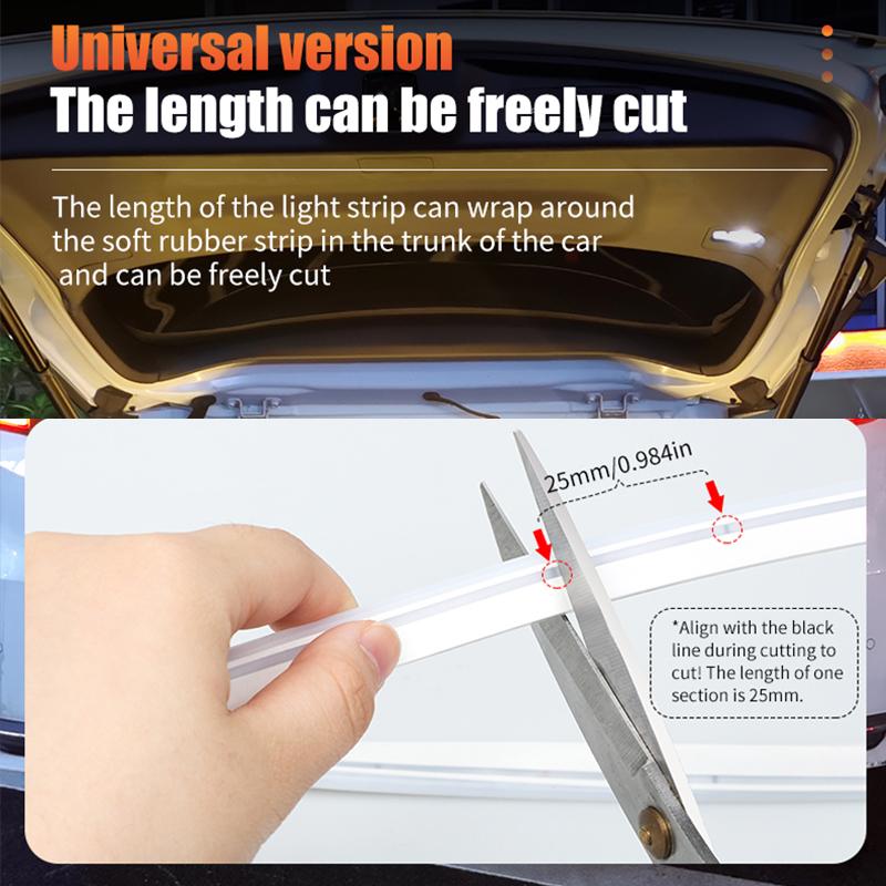 Car Trunk Dynamic Flowing Light Strip 200cm/400cm Automatic Car Lamp Lamp On/Off Silicone Scanning DIY Lamp Decorative Inte K6V7