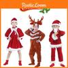 Elite Toddler Adult Velvet Xmas Party Outfits W/elk Santa Claus Hat