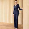 Women's Double-Breasted Professional Suit Set - Elegant Spring/Autumn Formal Wear