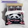3PC Custom Name Panda Blossom Art Bedding Set Duvet Cover Closure Includes 1 Duvet Cover & 2 Pillowcases for Bedroom