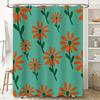 Bright Green Flower Print Shower Curtain Waterproof Home Decor Bathroom Accessories Fabric Shower Panels Orange Turquoise 72 x