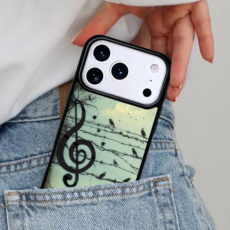 Treble Clef Music Note Phone Case for iPhone 17ProMax 12 13 14 15 16e 17 Pro Max Plus Air Cover
