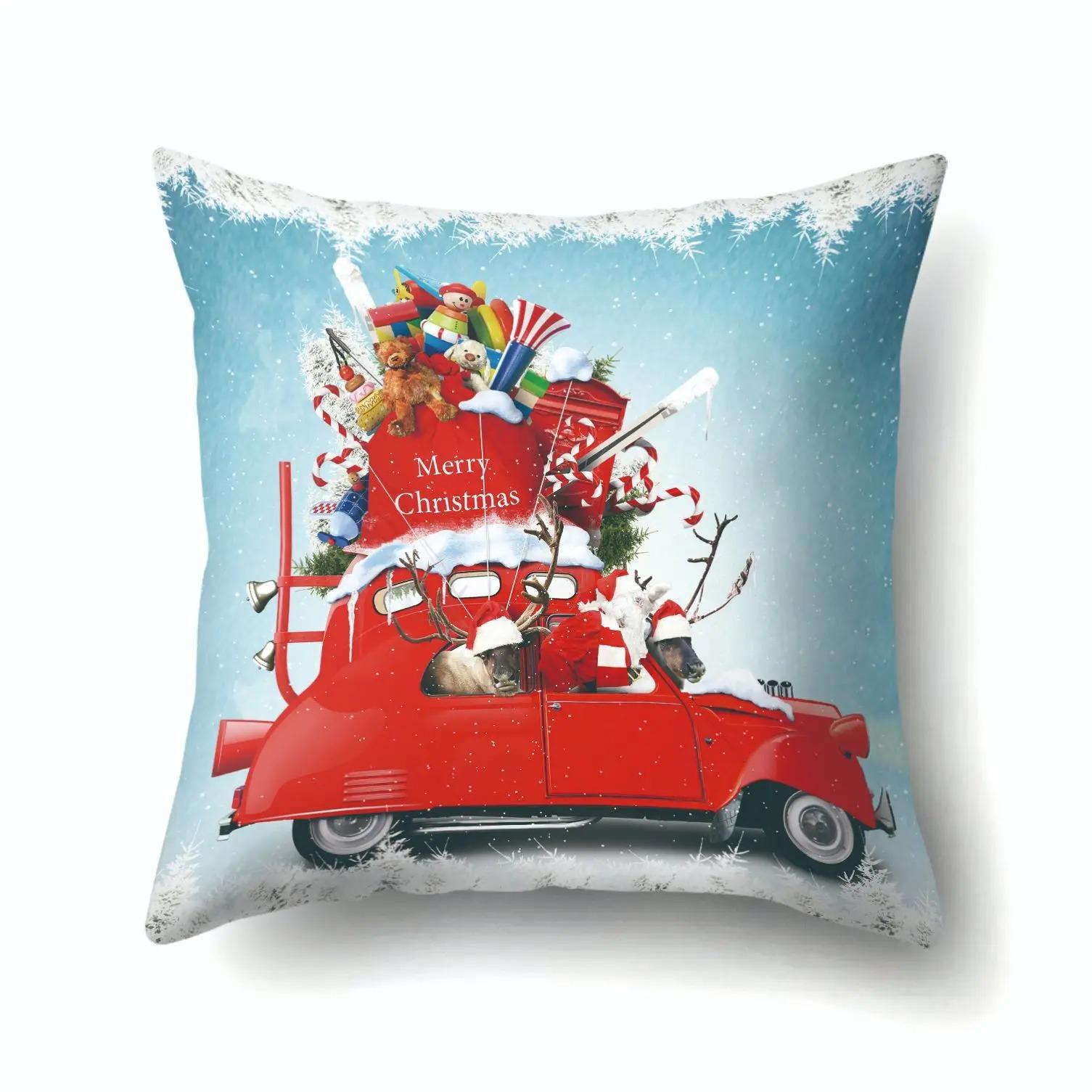 

Наволочки с рождественской тематикой Аксессуары для автомобиля Офис Санта-Клаус Гостиная Диван Домашние наволочки 40x40cm