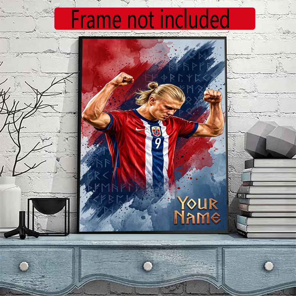 Haaland Customize Your Name Diamond Painting Round Diamond Diy Frameless Holiday Artwork Suitable For Home Office Wall Decoration