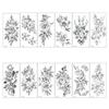 Sekkumi Agency Waterproof Tattoo Sticker Lettering Big Collarbone Tattoo Sticker 1 Pcs 12 Sheets