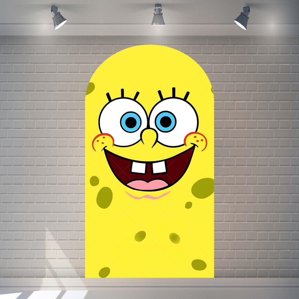 Cartoon Sponge Themed Photography Backdrop For Kids Baby Photo Shoot Studio Props Wall Cloth Decoration