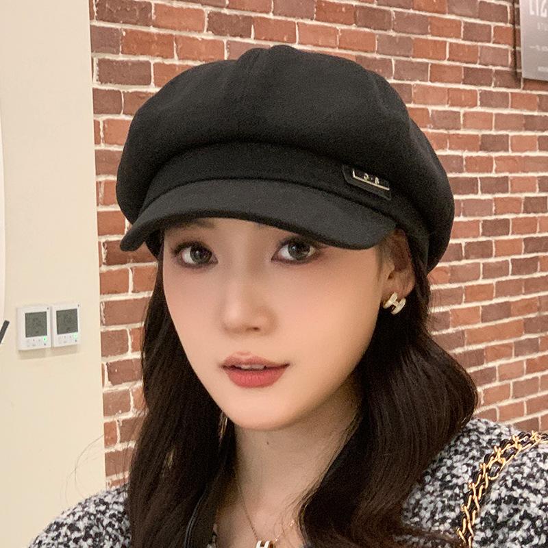 Spring and Autumn New Retro Octagonal Hat Women's Fashion Japanese and Korean British Face Small Newsboy Hat Internet Celebrity Painter Beret
