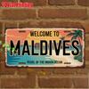 D Flatpc Vintage Metal Sign for Decorationg Only Outdoor Wall Art (cm  Cm) MALDIVES Aluminum Sign Retro