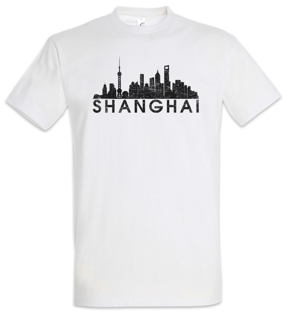Skyline Shanghai T-Shirt Mens Womens Tees Top City China Chinese 2XL