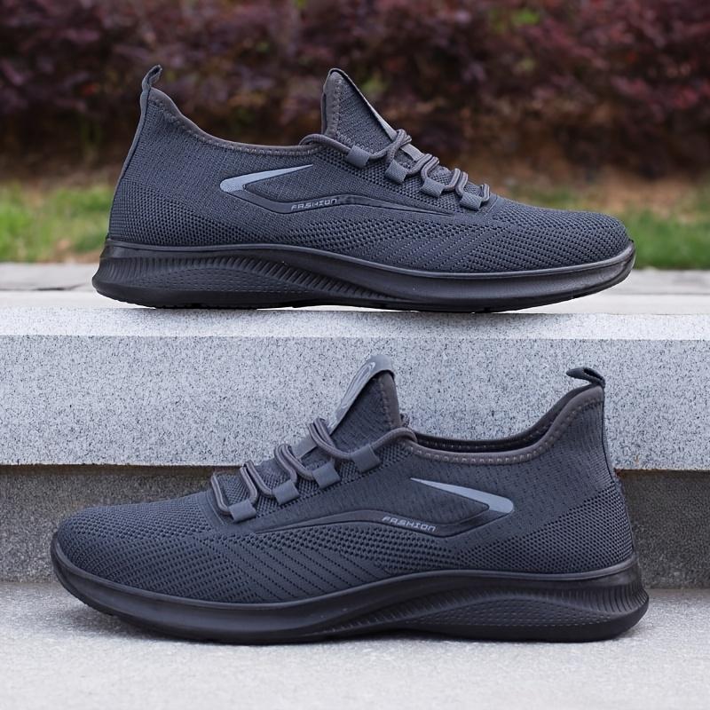 Lätta Casual Sneakers för Herrar med Halkfri Sula - Andningsbart Nät- och Tygtillverkat Ovandel, Slitstark PU-Sula, Rund Tå Låg Topp Design för Vandring, Utomhusbruk, Resor