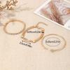 European and American high-end love letter LOVE diamond-encrusted bracelet design jewelry opening bracelet 1 piece set