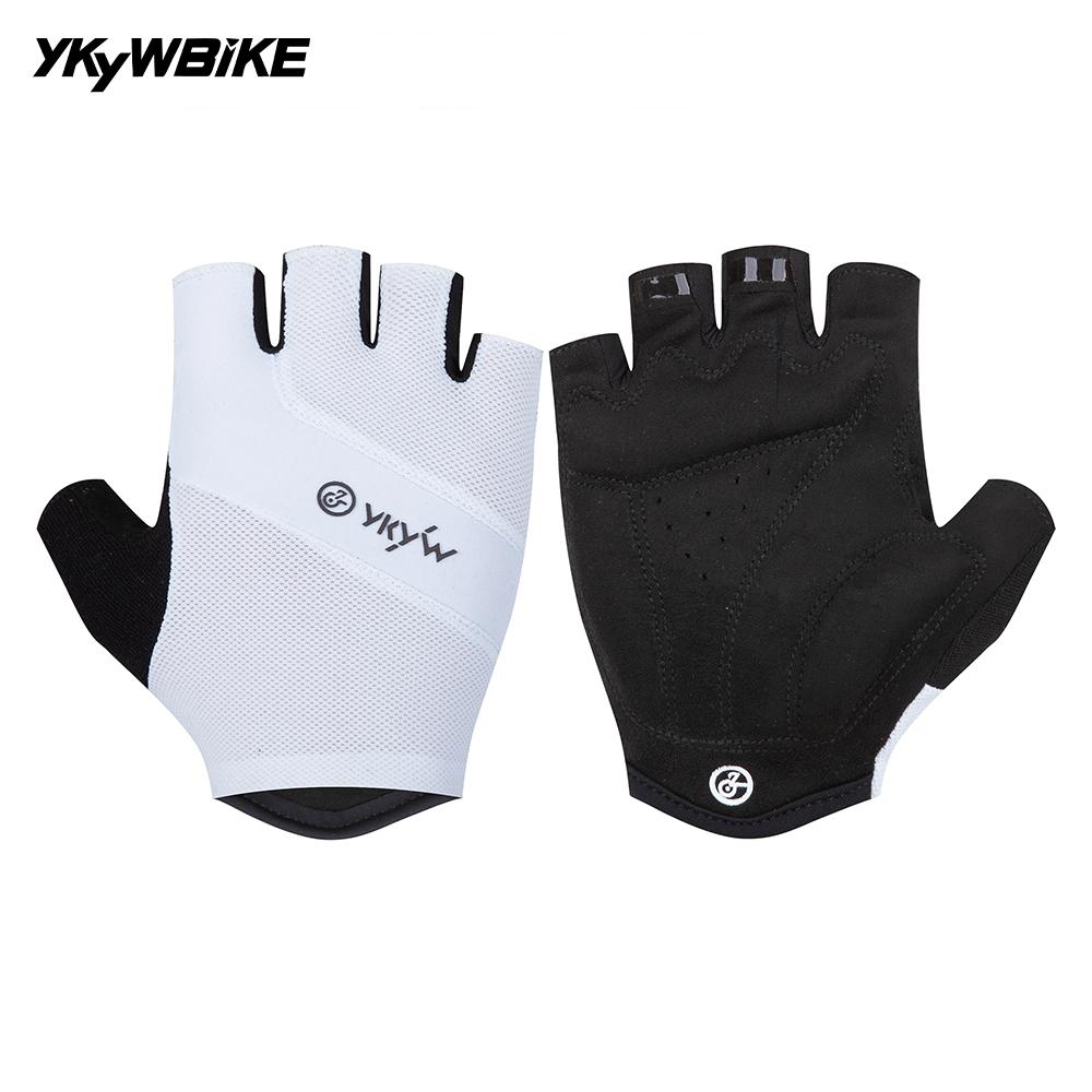 YKYW 2025 Men s Cycling Gloves Half Finger Road Bike Sports Gloves Summer Shock-absorbing Breathable Bike Gloves Faux Leather S