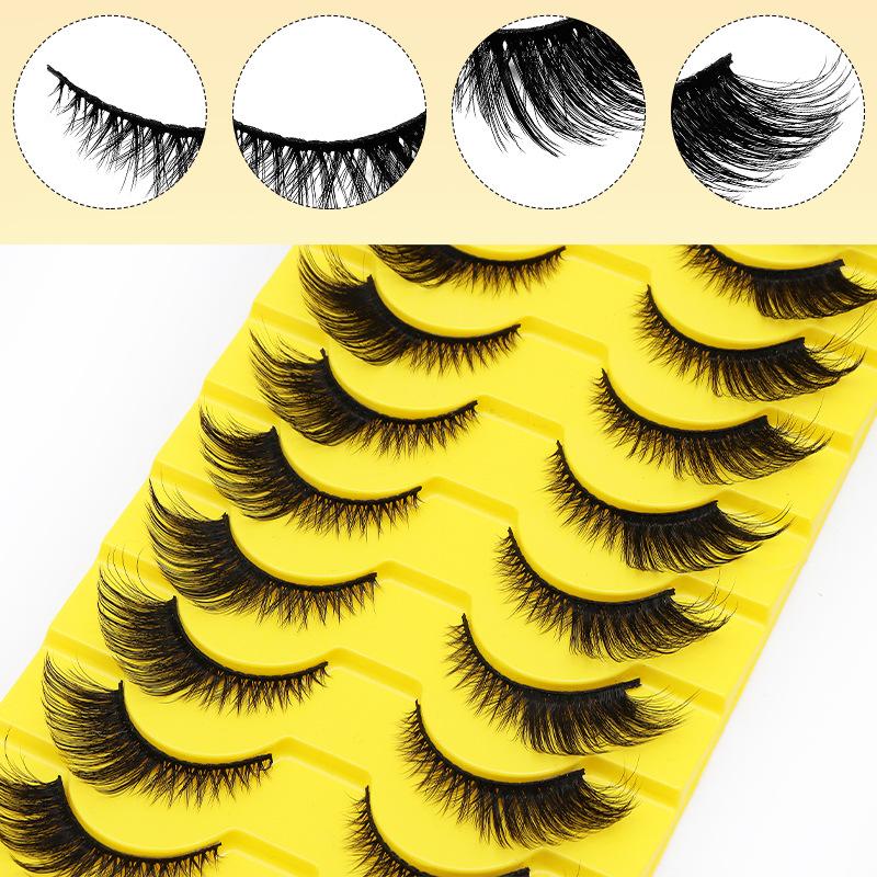 10 Pairs Eye Eyelashes 5D Fluffy Soft Natural Look False Eyelashes Thick Faux Mink Lashes Cat Eye Lashes Eyelashes Extensions