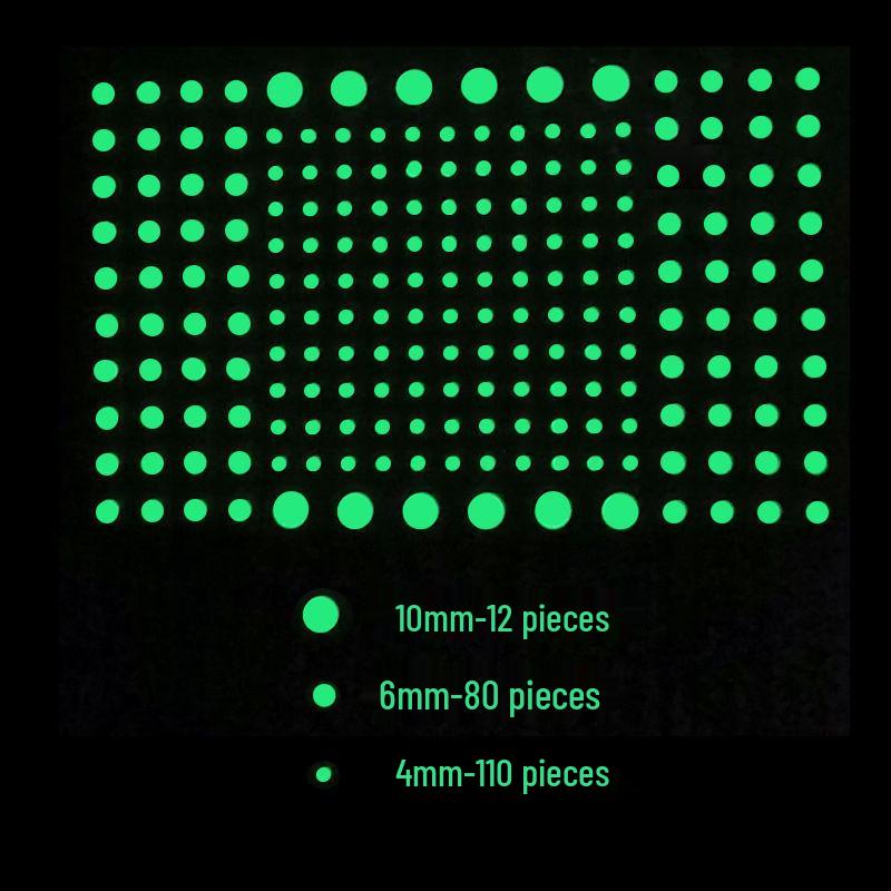 Luminous 3D Pentagram and Dot Glow Stickers for Children's Bedroom Decor