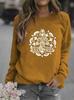 Women's Floral Print Round Neck Hoodie