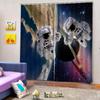 Cute Astronaut High Shading Curtain Machine Crafted Robot Pattern Children's Blackout Window Curtains for Living Room Window Drape Curtain Selling