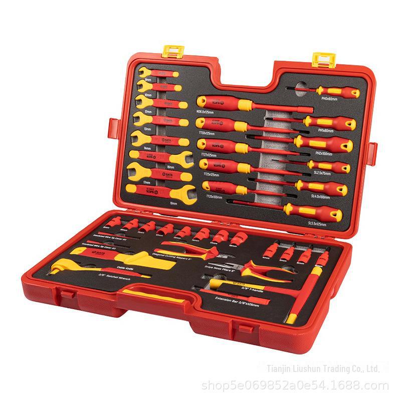 Shida AE9102 Insulation Tool Set for Car Repair & Electrical Work: Adjustable Wrench, Screwdriver.