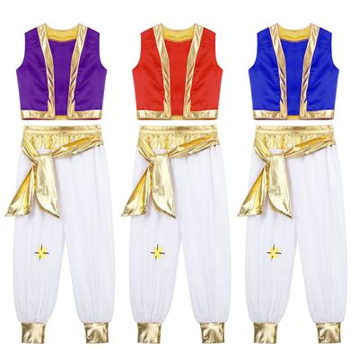 Chlapčenský kostým Arabský princ Cosplay Oblečenie Vesta Vesta Haremové nohavice Oblek na Halloween Karneval Javisko