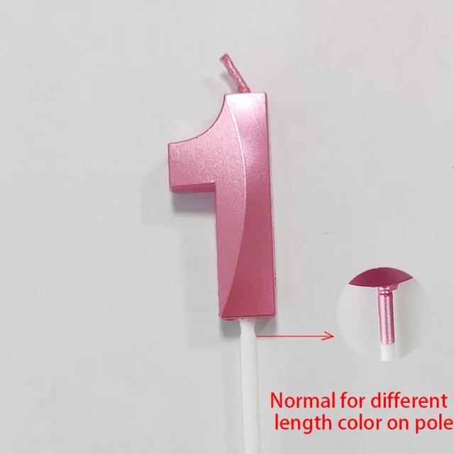 0-9 Numer Candle Pink Blue Happy Birthday 3D Number Candles Cake Topper Decoration Baby Shower Supplies Wedding Party Decor