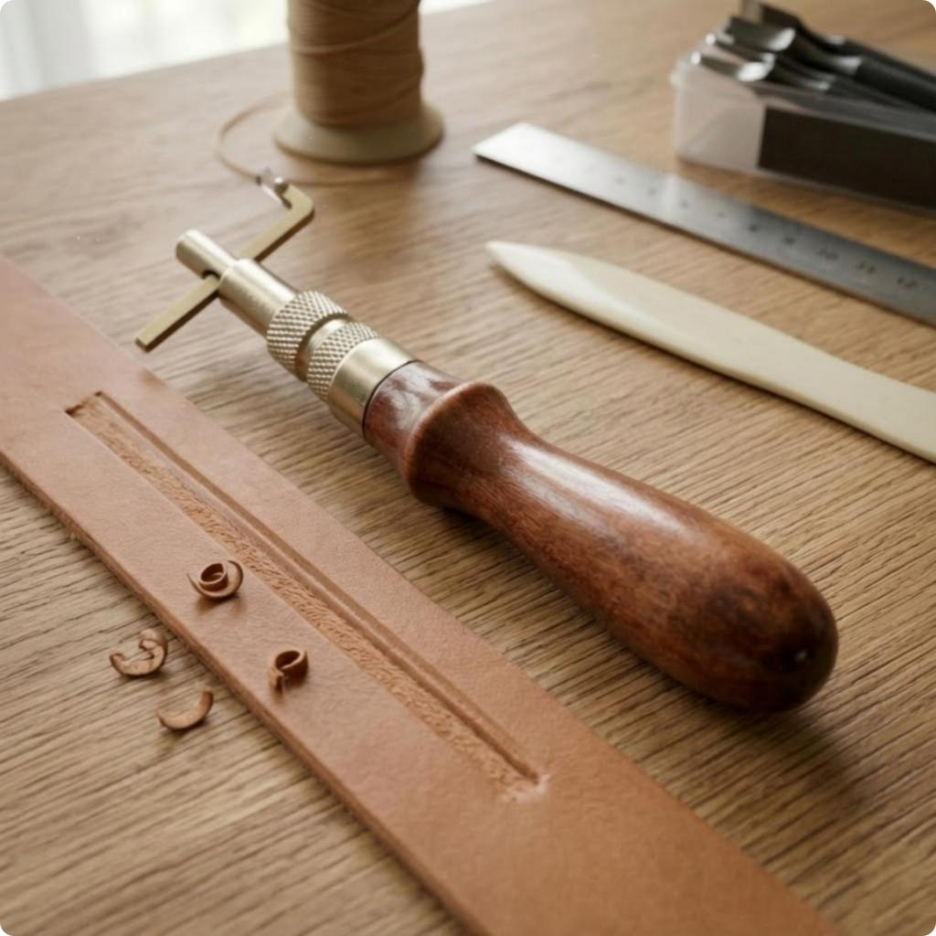Adjustable Stitching Groover Handheld with Wooden Handle