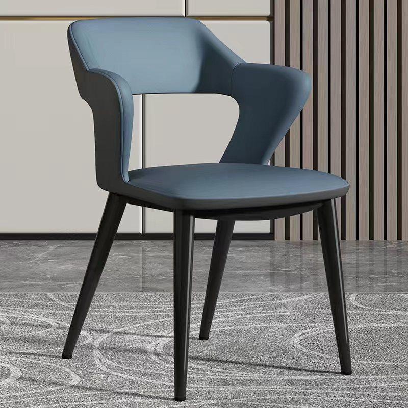 French Style 1Pc Leather Dining Chair with Backrest, Hollow Design, Suitable for Clubhouse Hotel Western Restaurant Cafe