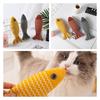 New Cross-border Pet Cat Toy Striped Linen Wave Fish For Self-entertainment