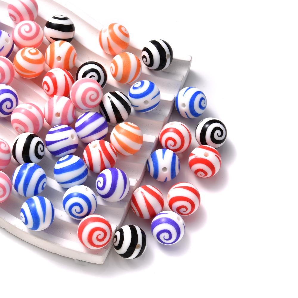 15mm 10Pcs Silicone Printed Circular Spaced Beads Without Bisphenol A Food Grade Focus Beads Baby Chew Toys Necklaces Jewelry