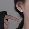Elegant S925 Sterling Silver Crushed Ice Triangle Stud Earrings for Women, Minimalist Ins Style, Comfortable for Sleeping.