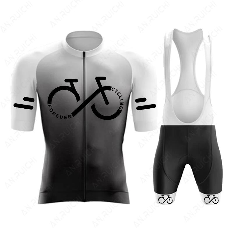 FOREVER CYCLING Series Cycling Jersey Set 2026 Summer Men's Short Sleeve Bicycle Cycling Clothing Gradient Color Mountain Bike Jersey Sportswear Suit