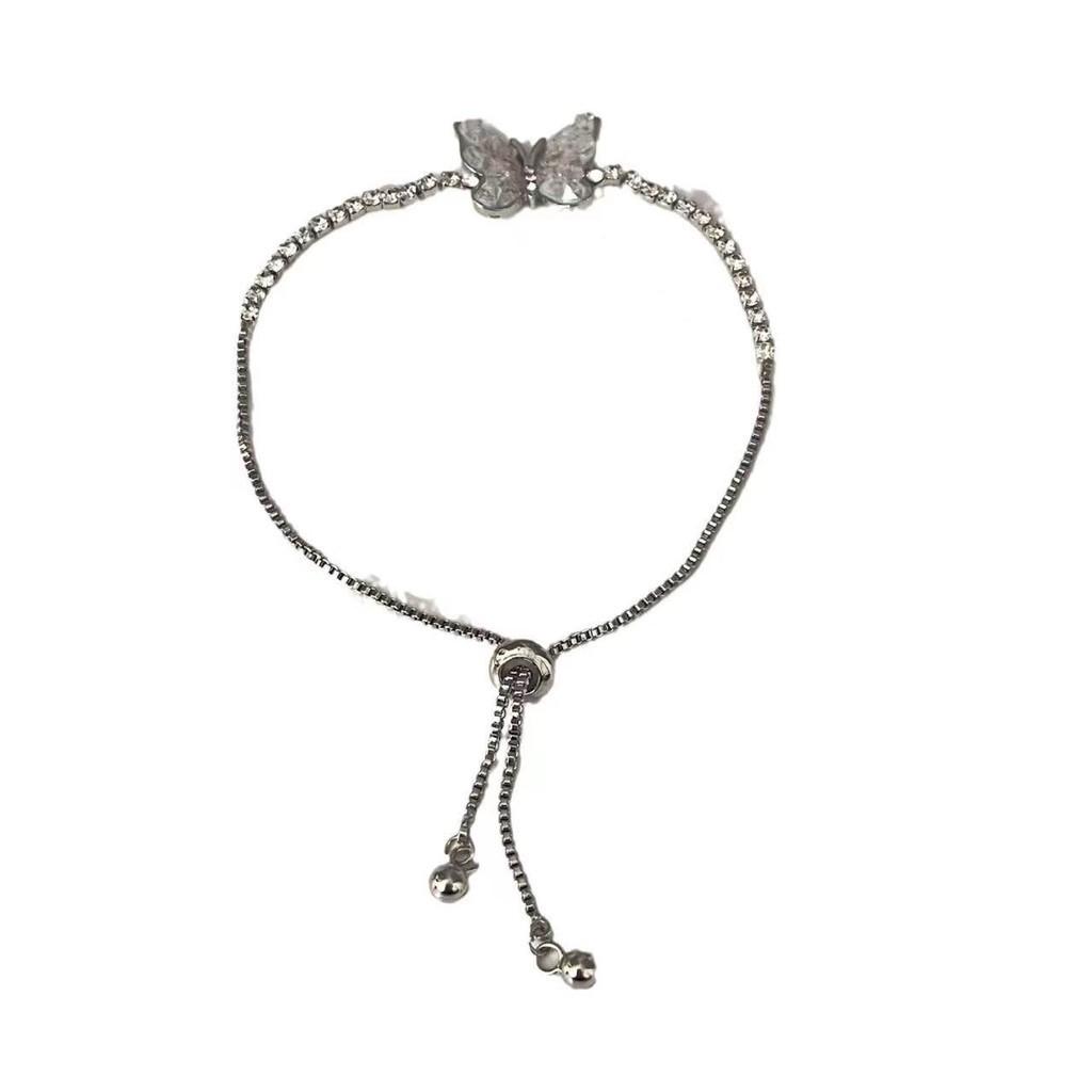 Gradient Elegant Blue Gemstone Butterfly Bracelet For Women Luxurious Summer Jewelry