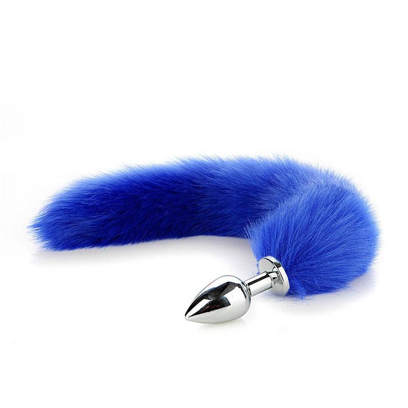 Multicolor Artificial Fox Tail Metal Butt Plug Adult Sex Sex Toy Sex Product Small Size