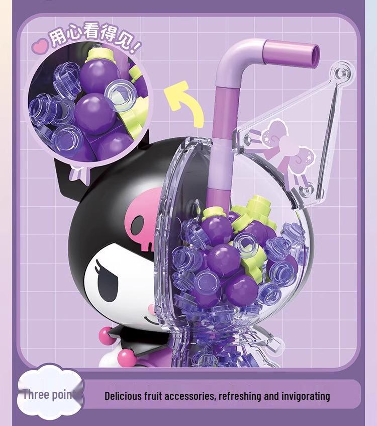 Sanrio Building Block Figures: Kuromi & Hello Kitty Ornaments (1323-26) Holiday Gifts