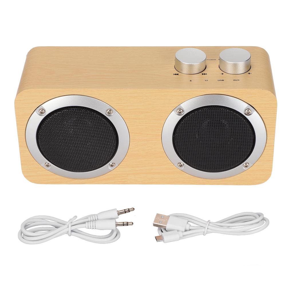 Kabelloser Bluetooth-Lautsprecher Retro Vollfrequenz Tragbare Holz-Computerlautsprecher für WindowsGelb