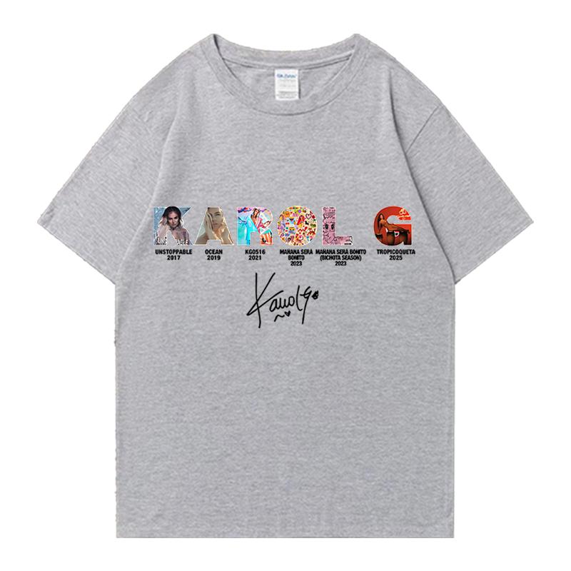 

Karol G Tropicoqueta 2025 Album print T Shirt Fashion Summer T shirts Oversized clothing Cotton Short Sleeve Hot Casual tshirts 4XL
