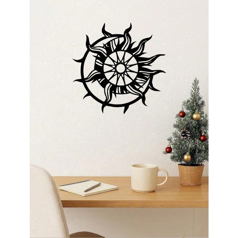 Sunburst Solar System Wall Art Modern 2D Metal Planet Sculpture Space Galaxy Decor Gift