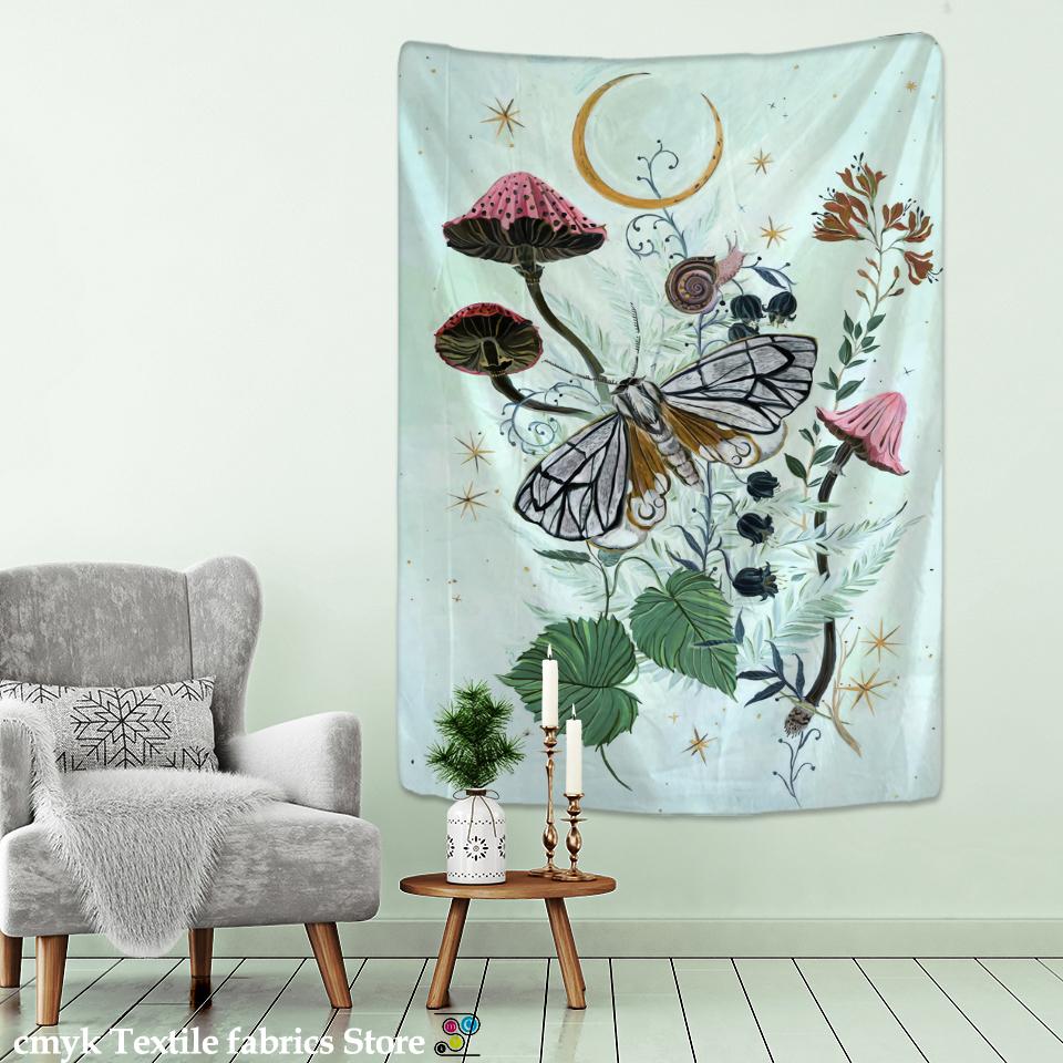 Nordic Psychedelic Butterfly Tapestry Wall Hanging Bohemian Hippie Witchcraft Tarot Science Fiction Room Home Decor