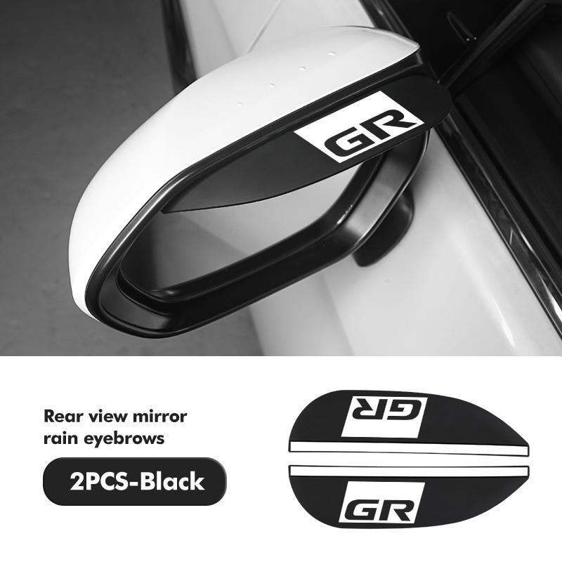 For Toyota 2PCS Soft Rubber Rearview Mirror Rain Eyebrow Styling Accessories GR MN Crown RAV4 Yaris Land Cruiser Corolla Prius