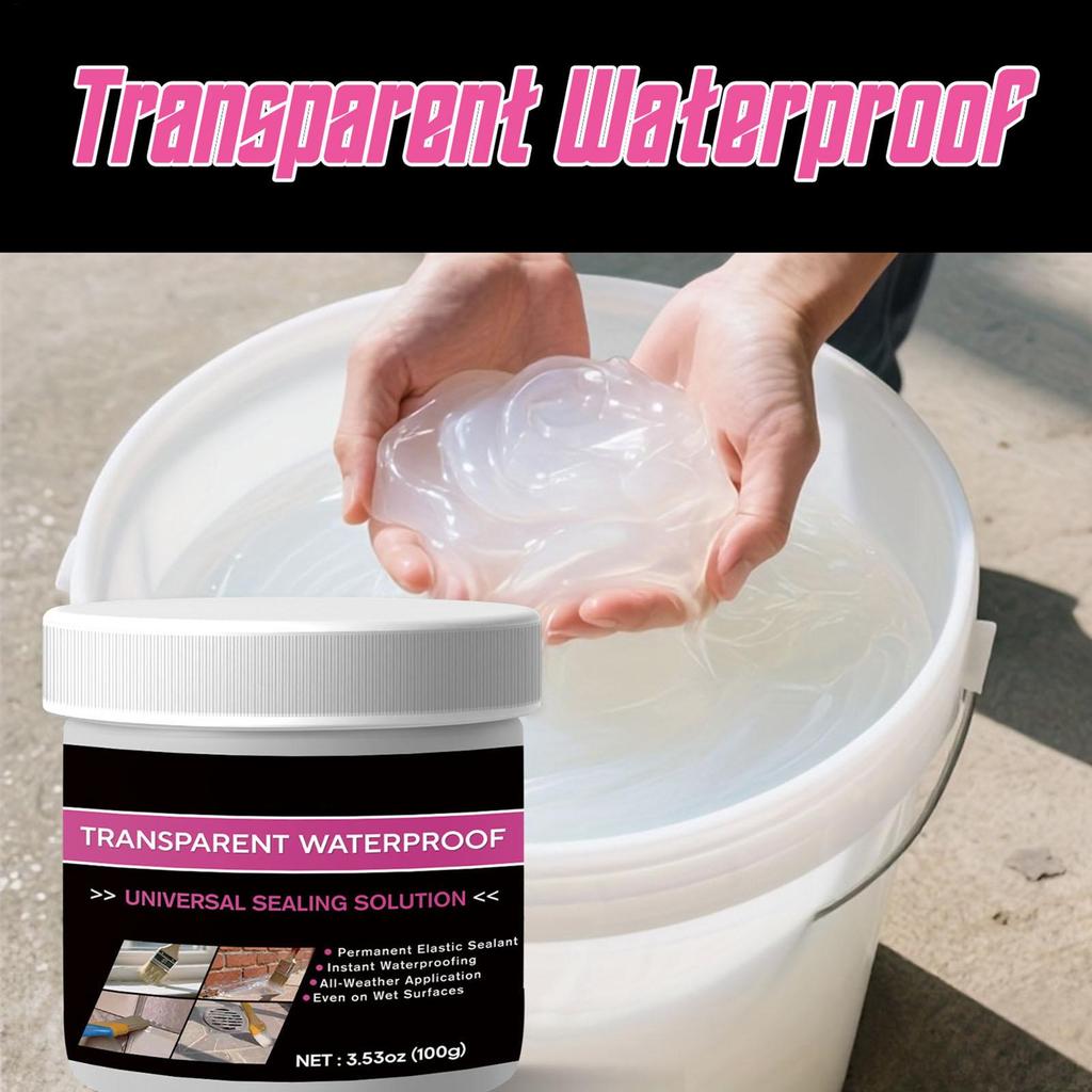 Transparent Waterproof Coating 100g Transparent Sealant Coating Bathroom Repair Adhesive For Shower Toilet Bathroom Outdoor