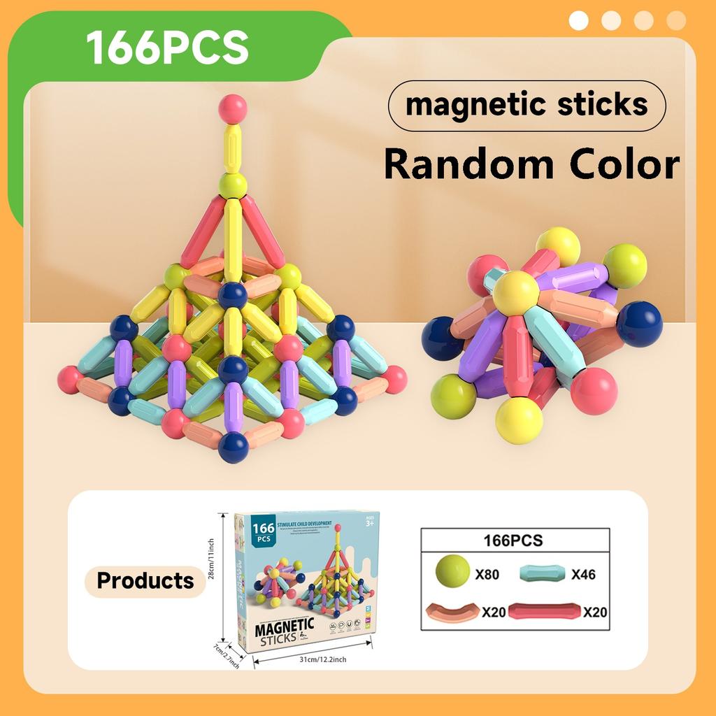 Variety Magnetic Rod Set Magnetic Sheet Building Block Particle Assembly Early Education Educational Strong Magnetic Toy Gift