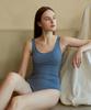 Habeumong Waistline Swimsuit Deep Sky Blue