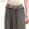 unifree Loose Fit Casual Pants with Flip Waistband