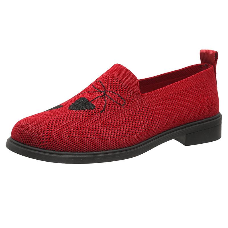 

Европейская и американская мода одиночные туфли 2024 осень новый рыболовный плоский дно сетчатый дышащий дизайн для женской обуви Zapatos 42 красный