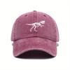1pc Retro Washed Dinosaur Skeleton Printed Baseball Caps for Men,Fashionable and Casual Adjustable Dad Hat for Outdoor Sports