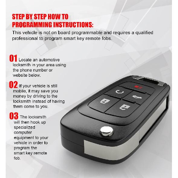 5 Buttons Flip Remote Fob Fits for Chevy Equinox Camaro 2010 2011 2012 2013 2014 2015 2016 2017 Chevrolet Cruze Malibu Impala Sonic GMC Terrain Buick