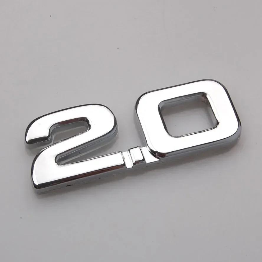 3D Car Metal Silver 2.0 2.0T 2.0TSI Rear Trunk Decal Emblem Badge Sticker