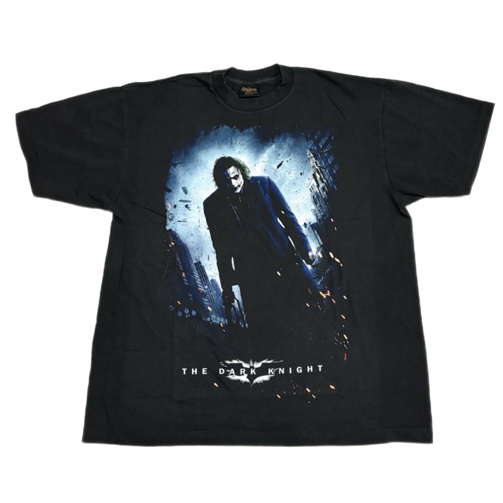 VTG Batman The Dark Knight Joker Heath Ledger Movie Promo Y2K XL REPRINT Unisex T-Shirt XL