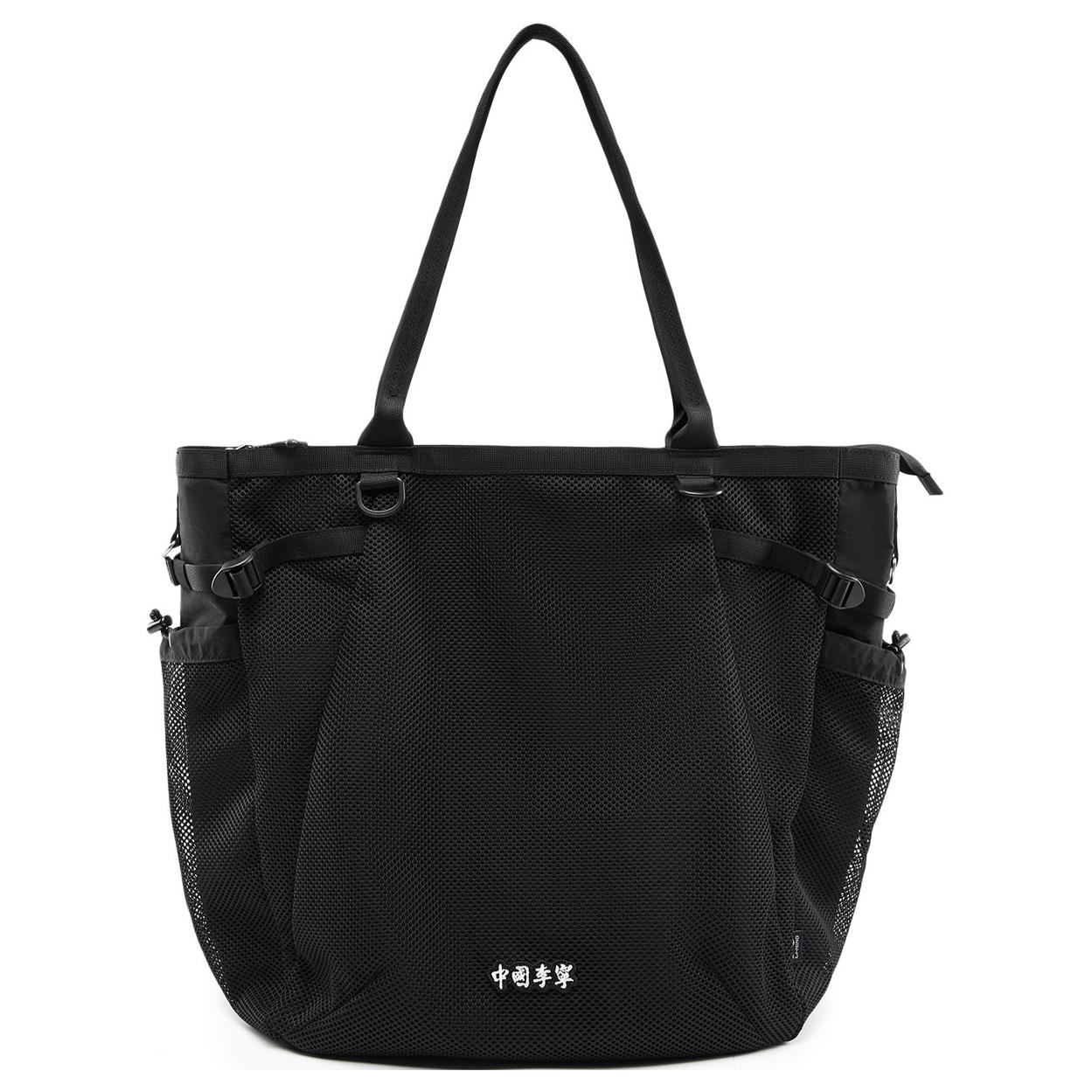 Li Ning Brand Logo Casual Sports Polyester Shoulder Bag Unisex Shoulder Bag Black ABDV051-1 Black