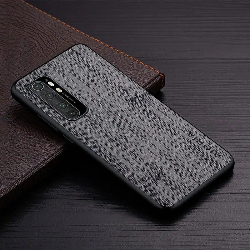 Fall für Xiaomi Mi Note 10 Lite Pro 5G funda bambus holz muster Leder abdeckung Luxus coque für xiaomi mi note 10 lite fall capa
