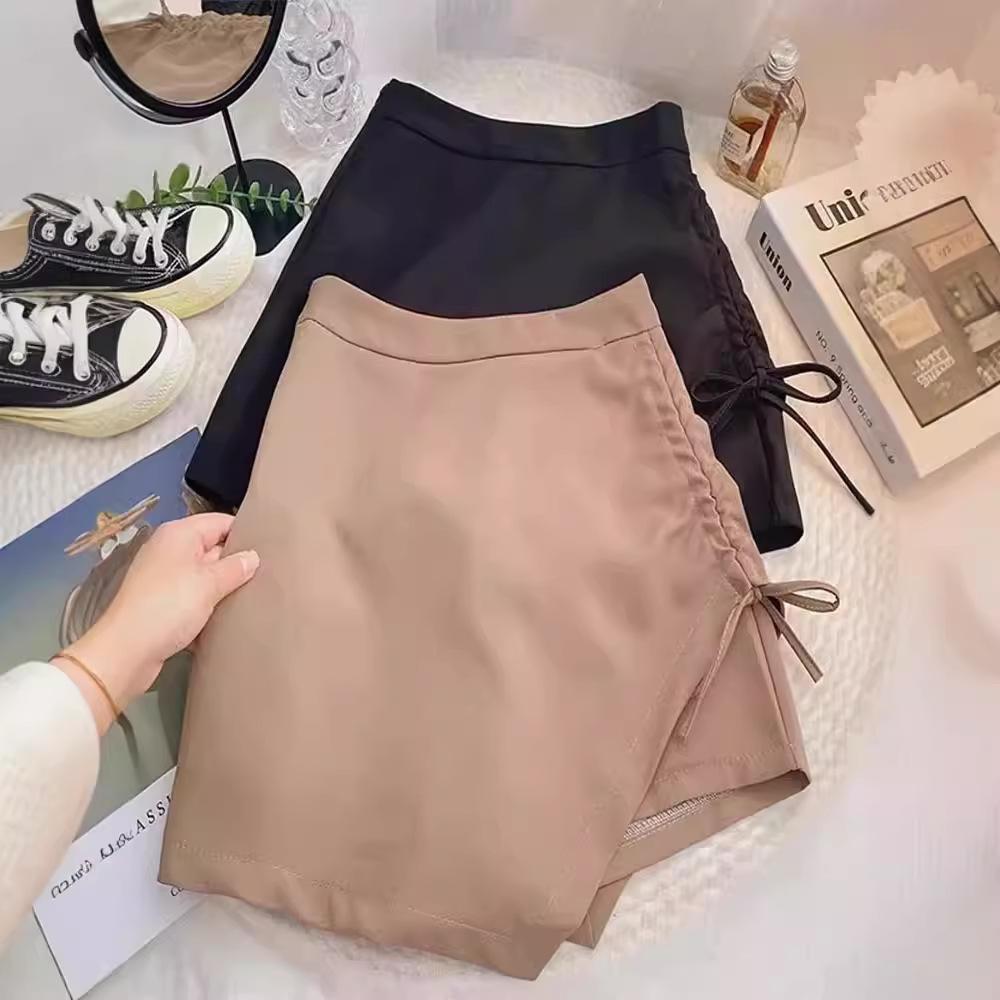 

Spring 2024 Women s High-Waist Slim A-Line Pleated Drawstring Skirt 3XL