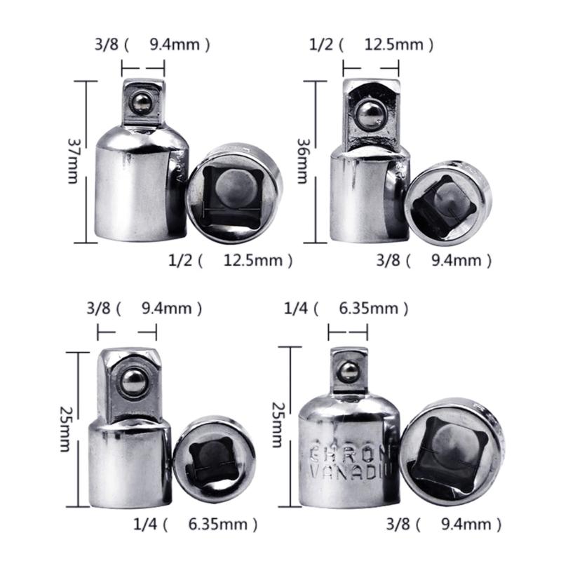 652F Professional Socket Adapter 4 Size Steel Extension Rod Square Socket Adapter